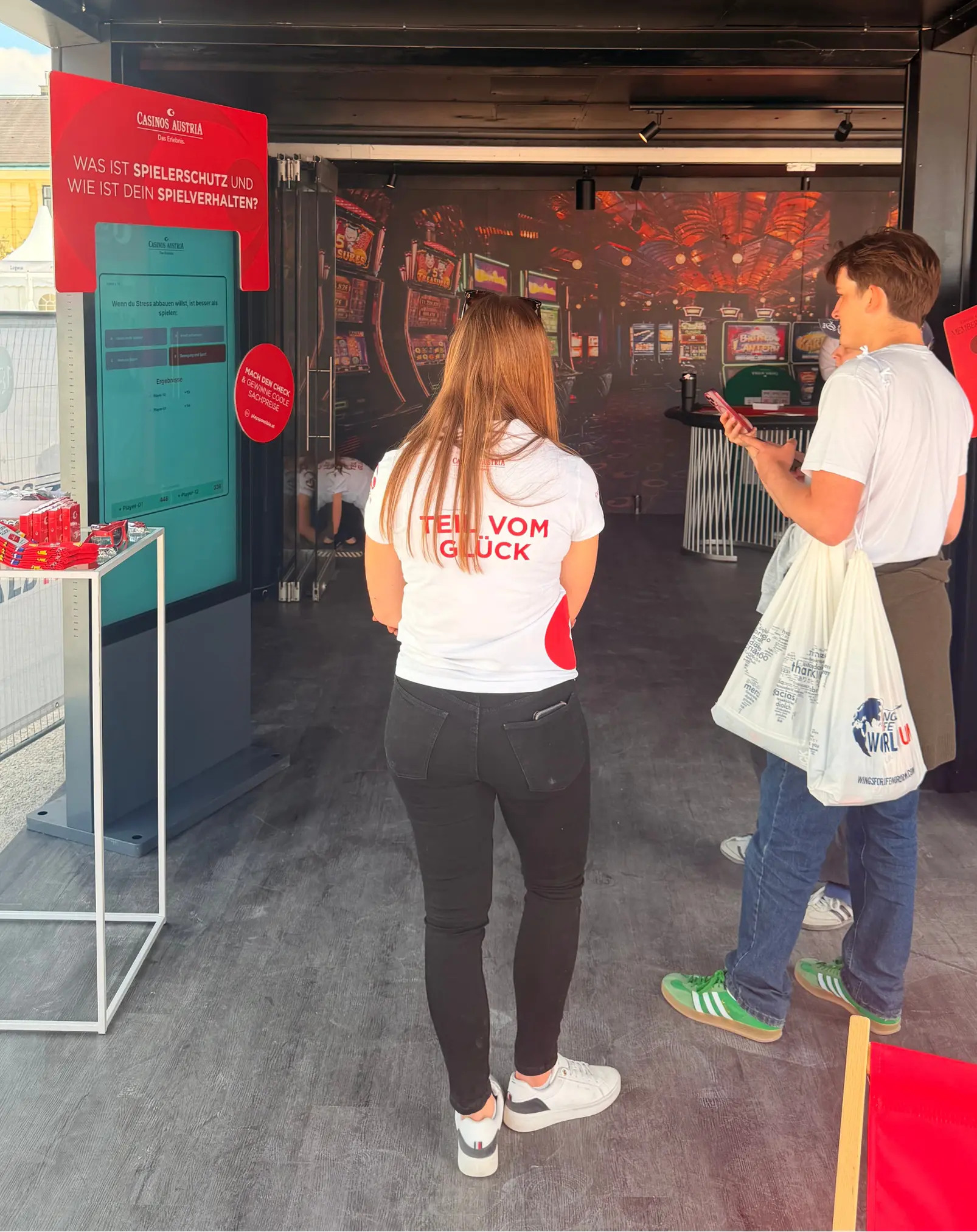 Participation in the interactive responsible-gaming quiz via smartphone